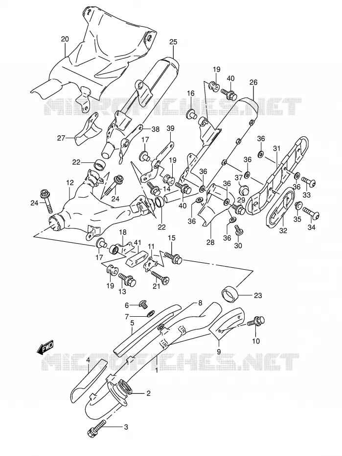 MUFFLER (MODEL M) Suzuki MOTO 800 DR 1996  DR800SUT