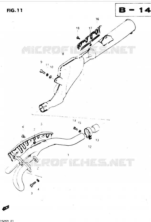 MUFFLER Suzuki MOTO 250 DR 1982  DR250SZ(E1)