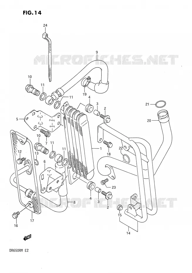 OIL COOLER Suzuki MOTO 650 DR 1991  DR650RM(E2)