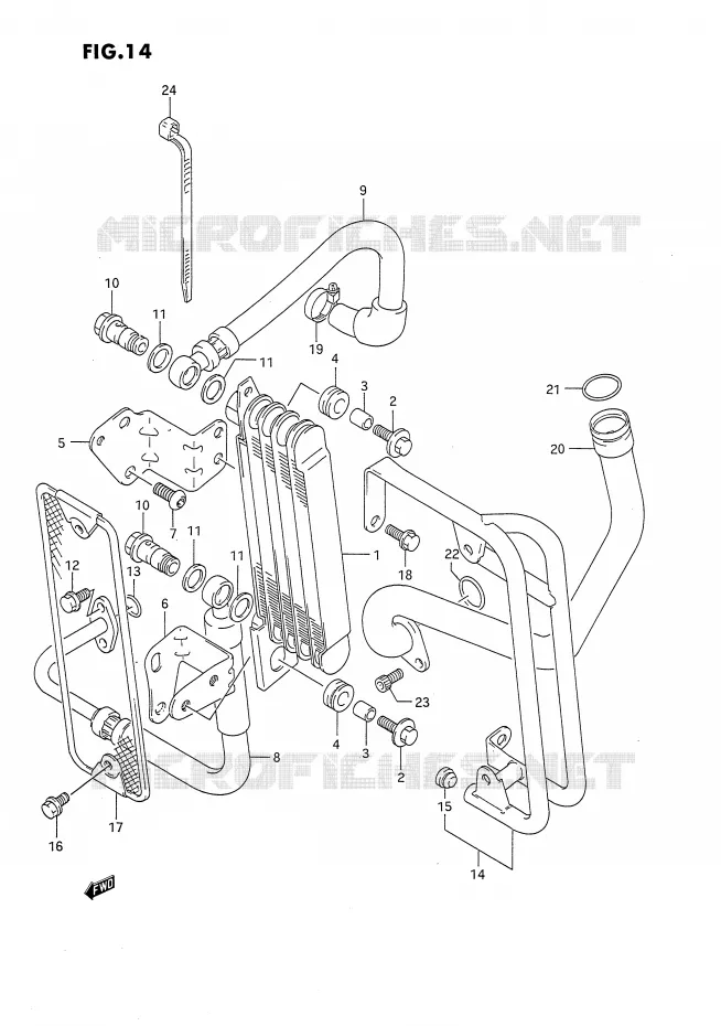 OIL COOLER Suzuki MOTO 650 DR 1994  DR650R(E4)