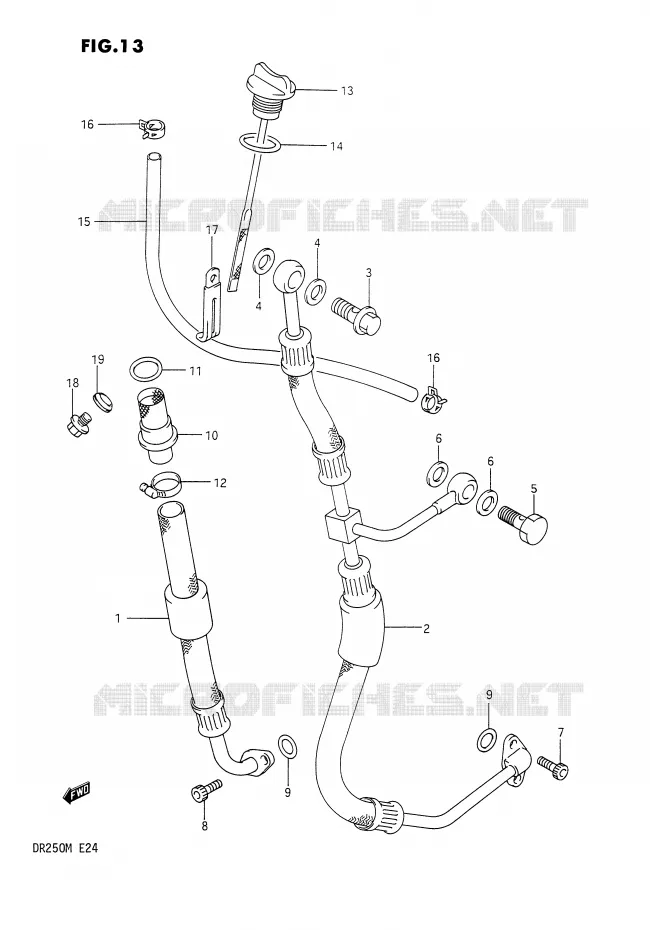OIL HOSE Suzuki MOTO 250 DR 1990  DR250L(E24)