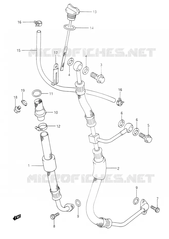 OIL HOSE Suzuki MOTO 350 DR 1991  DR350M(E28)