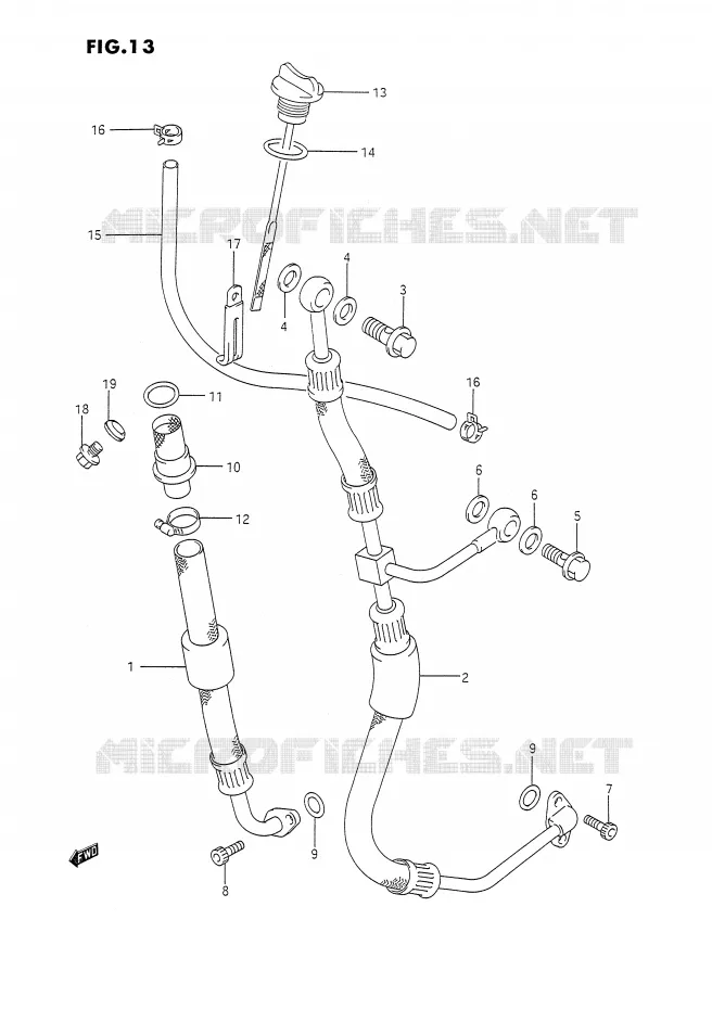 OIL HOSE Suzuki MOTO 350 DR 1993  DR350SUP(E2)