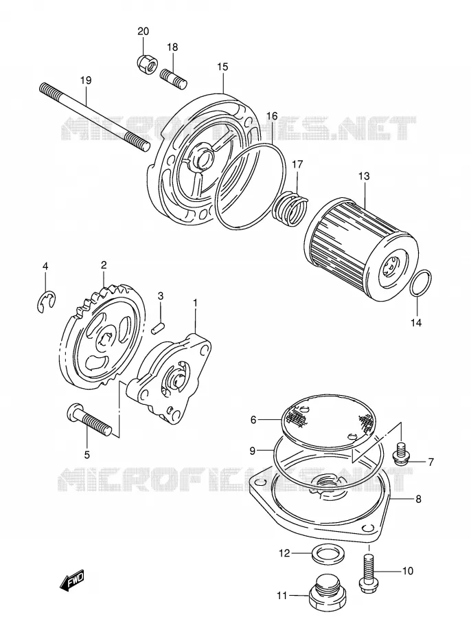 OIL PUMP Suzuki MOTO 125 DR 2001  DR125SEK1(E2)