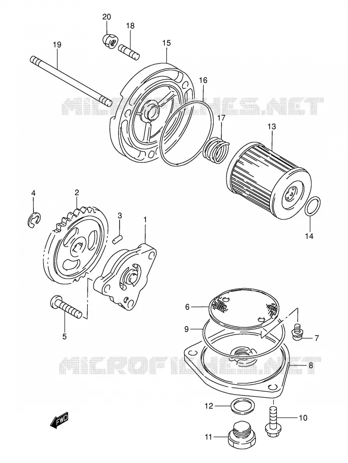 OIL PUMP Suzuki MOTO 200 DR 2001  DR200SEK1(E3/E28)