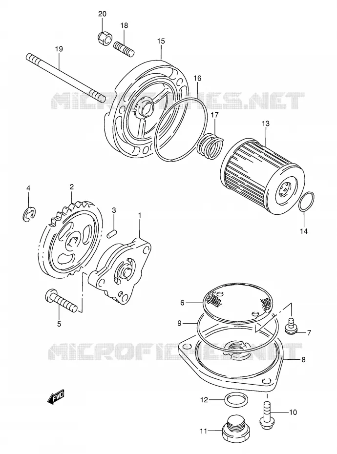 OIL PUMP Suzuki MOTO 200 DR 2003  DR200SEK3(E24)