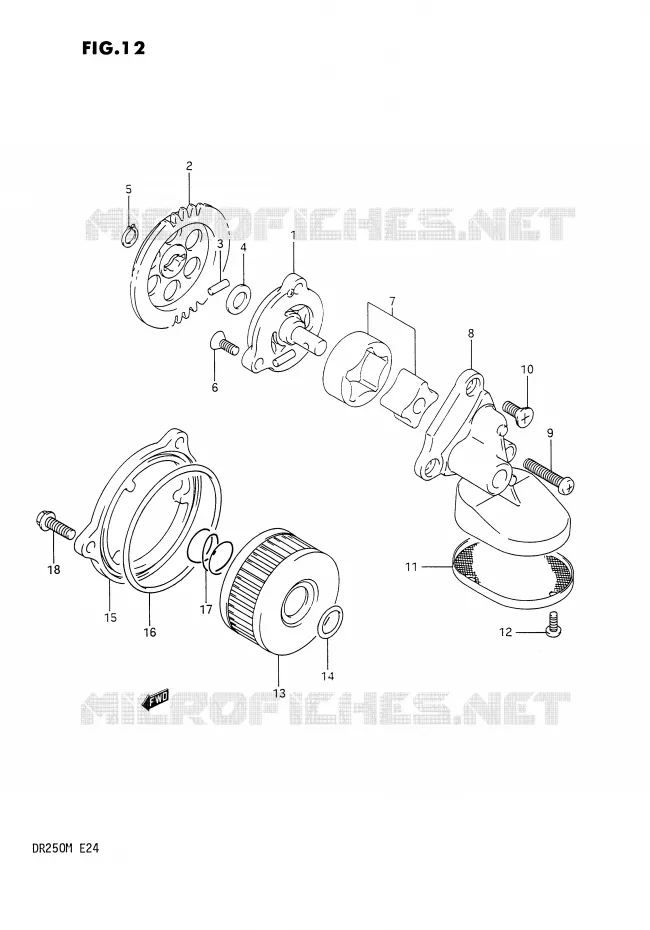 OIL PUMP Suzuki MOTO 250 DR 1990  DR250L(E24)
