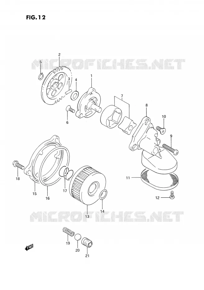OIL PUMP Suzuki MOTO 350 DR 1992  DR350SN(E2)