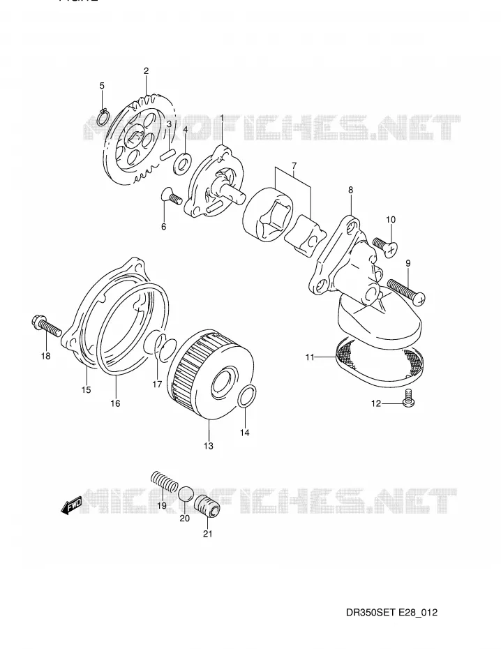 OIL PUMP Suzuki MOTO 350 DR 1995  DR350SES(E28)