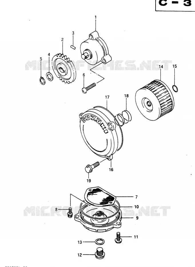 OIL PUMP Suzuki MOTO 650 DR 1990  DR650RL(L)