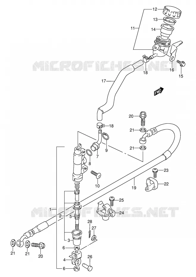 REAR BRAKE MASTER CYLINDER Suzuki MOTO 250 DR 1994  DR250SR(E24)
