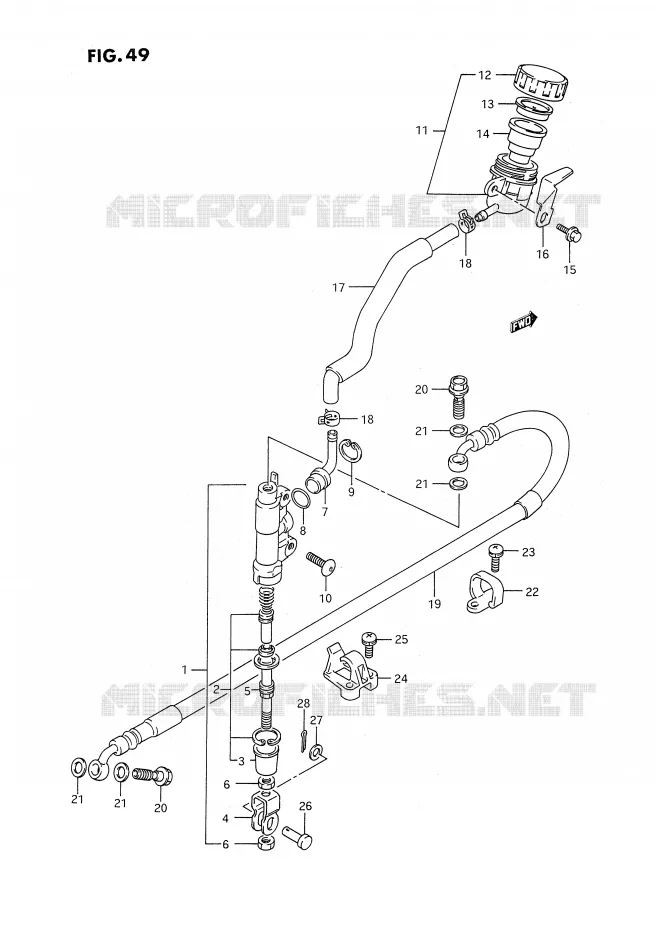 REAR BRAKE MASTER CYLINDER Suzuki MOTO 350 DR 1993  DR350SP/SHP(E2)