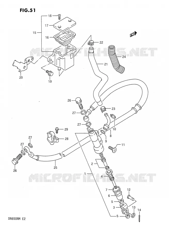 REAR BRAKE MASTER CYLINDER Suzuki MOTO 650 DR 1990  DR650RUL(E2)