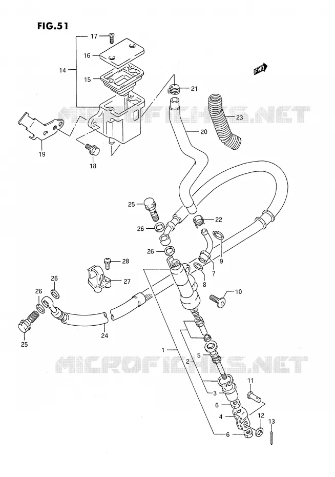 REAR BRAKE MASTER CYLINDER Suzuki MOTO 650 DR 1993  DR650RP(E4)
