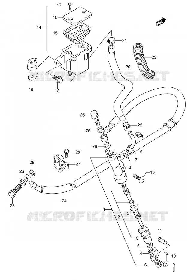 REAR BRAKE MASTER CYLINDER Suzuki MOTO 650 DR 1993  DR650RSEP(E4)