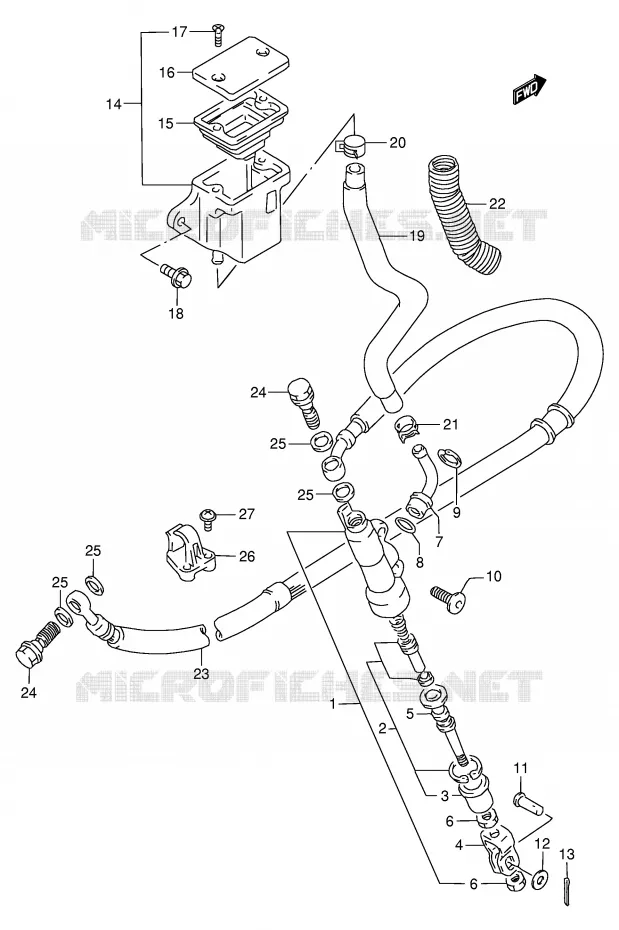 REAR BRAKE MASTER CYLINDER Suzuki MOTO 650 DR 1995  DR650REUS(E2)
