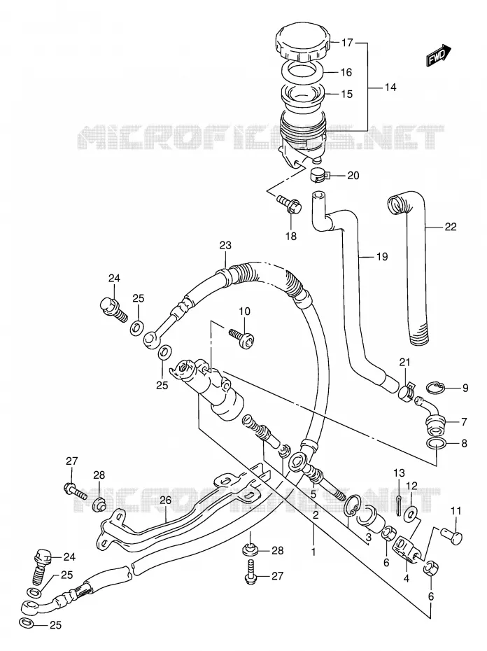 REAR BRAKE MASTER CYLINDER Suzuki MOTO 800 DR 1997  DR800SV(E4)