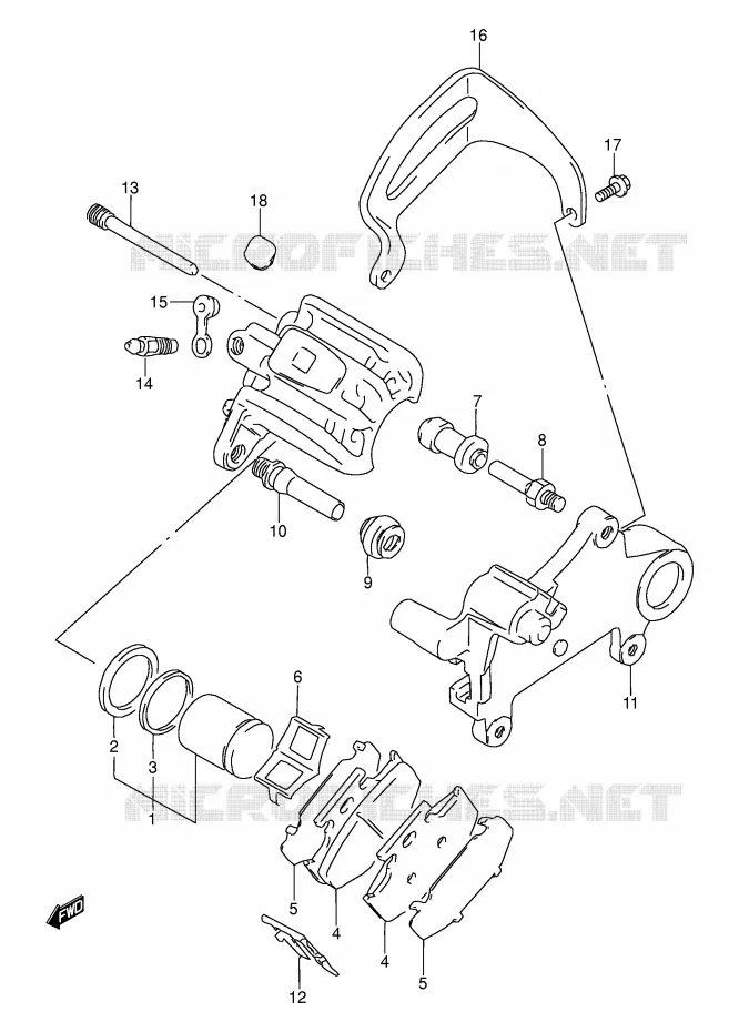 REAR CALIPER (MODEL L/M) Suzuki MOTO 250 DR 1994  DR250SR(E24)