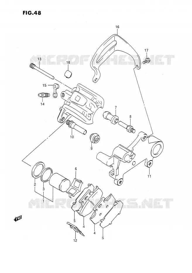 REAR CALIPER (MODEL L/M) Suzuki MOTO 350 DR 1992  DR350SN(E2)