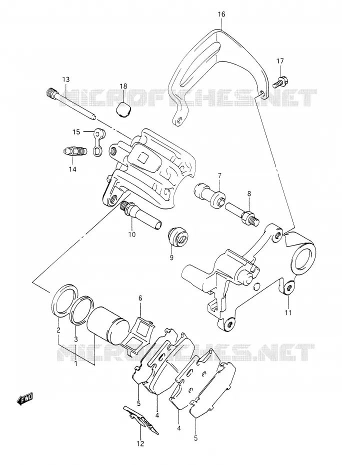 REAR CALIPER (MODEL L/M) Suzuki MOTO 350 DR 1994  DR350R(E28)