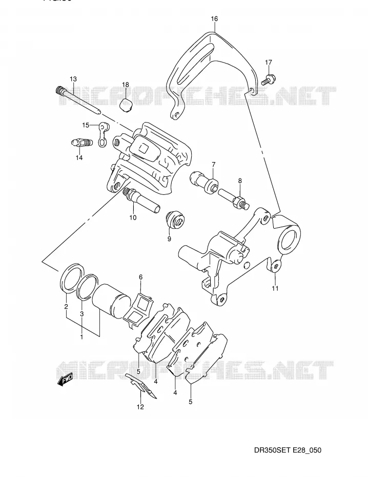 REAR CALIPER (MODEL L/M) Suzuki MOTO 350 DR 1995  DR350SES(E28)