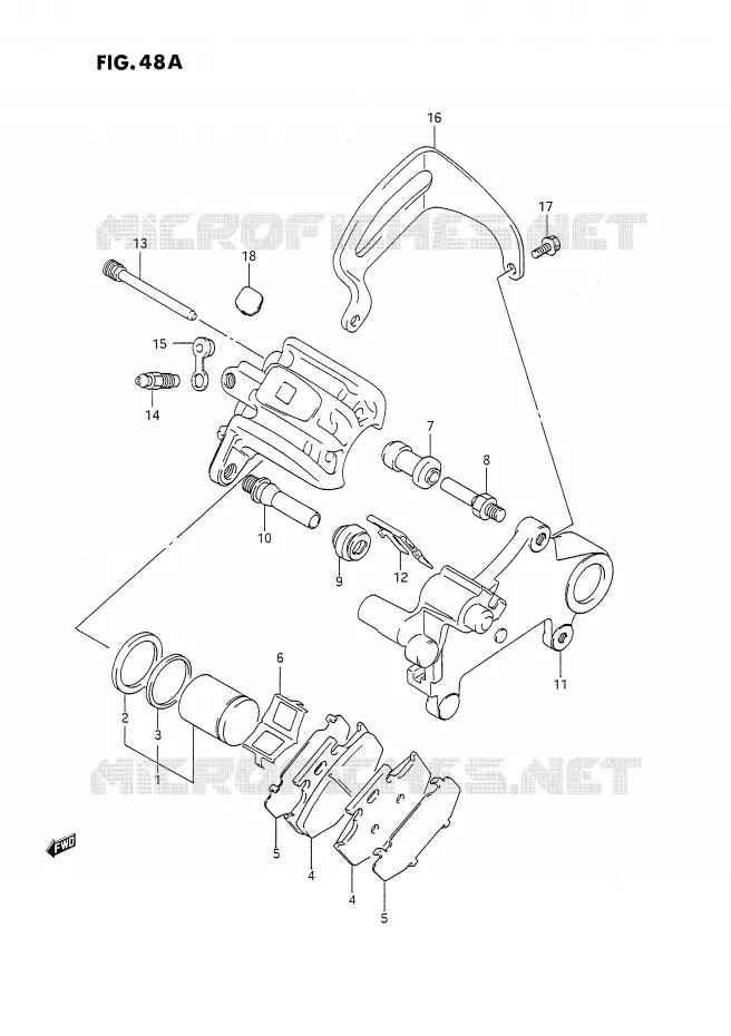 REAR CALIPER (MODEL N/P) Suzuki MOTO 350 DR 1994  DR350SR(E2)