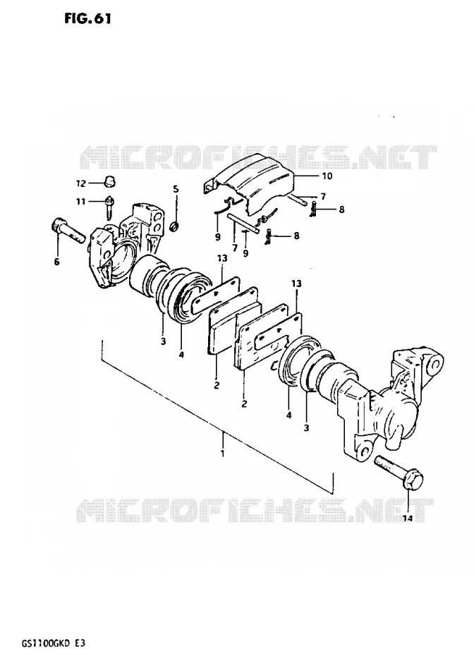 REAR CALIPER Suzuki MOTO 1100 GS-G 1982  GS1100GKZ(Z/2/D)