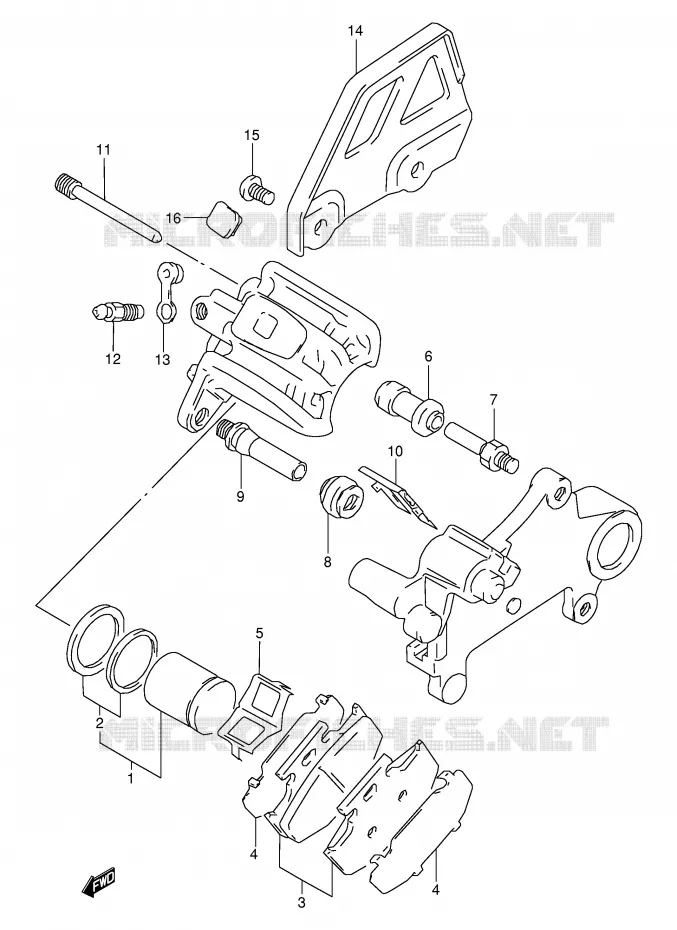 REAR CALIPER Suzuki MOTO 350 DR 1998  DR350SEW(E2)