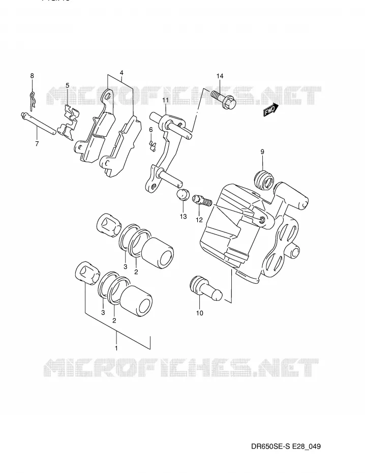 REAR CALIPER Suzuki MOTO 650 DR 1995  DR650SES(E28)