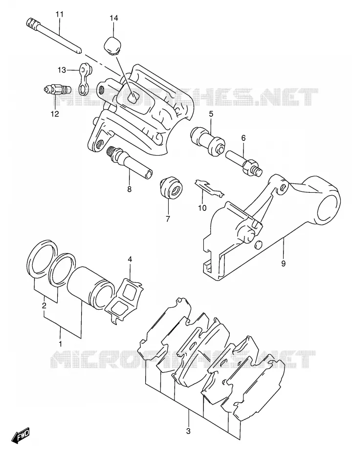 REAR CALIPER Suzuki MOTO 650 DR 1998  DR650SEUW(E4)