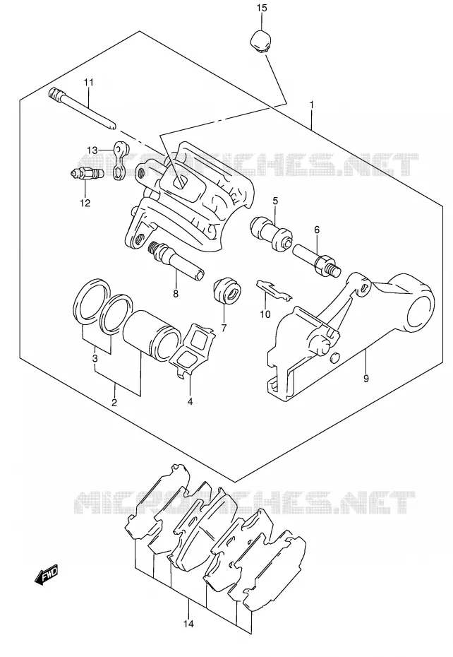 REAR CALIPER Suzuki MOTO 650 DR 2001  DR650SEUK1(E4)