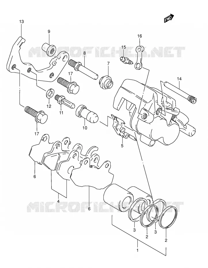 REAR CALIPER Suzuki MOTO 800 DR 1996  DR800ST