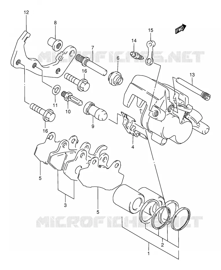 REAR CALIPER Suzuki MOTO 800 DR 1997  DR800SV(E4)