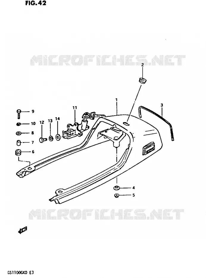REAR FAIRING - SEAT COWL Suzuki MOTO 1100 GS-G 1982  GS1100GK2(Z/2/D)