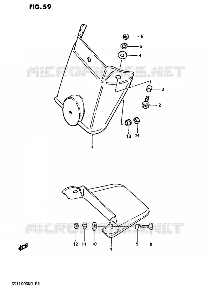 REAR FENDER EXTENSION (OPTIONAL) Suzuki MOTO 1100 GS-G 1982  GS1100GK2(Z/2/D)