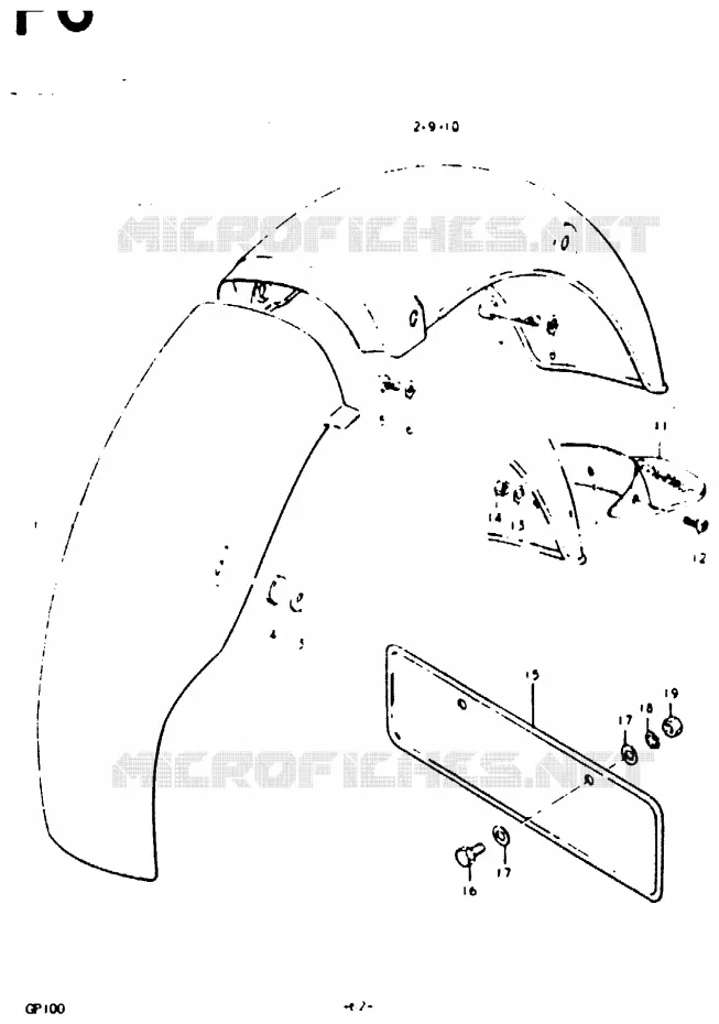 REAR FENDER Suzuki MOTO 100 GP 1992  GP100N(C/N)