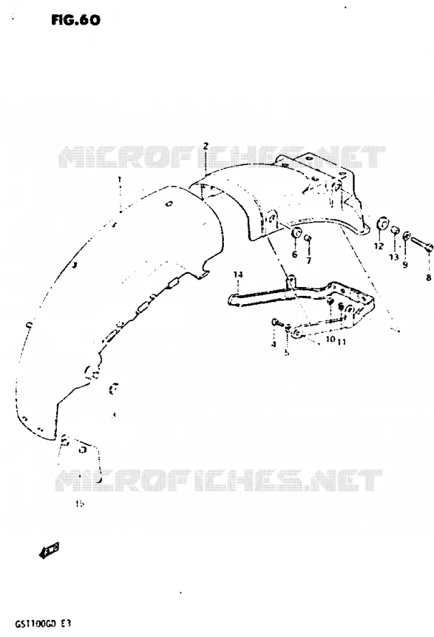 REAR FENDER Suzuki MOTO 1100 GS-G 1983  GS1100GD(Z/D)