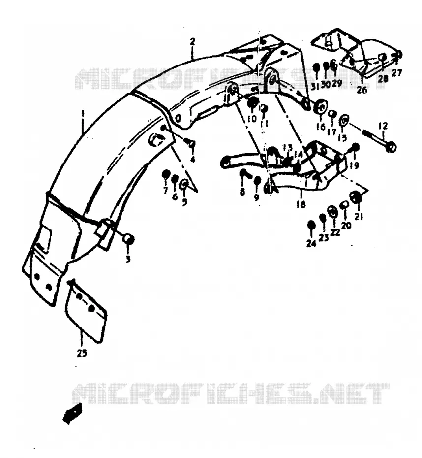 REAR FENDER Suzuki MOTO 400 GS 1978  GS400EC(C/N)