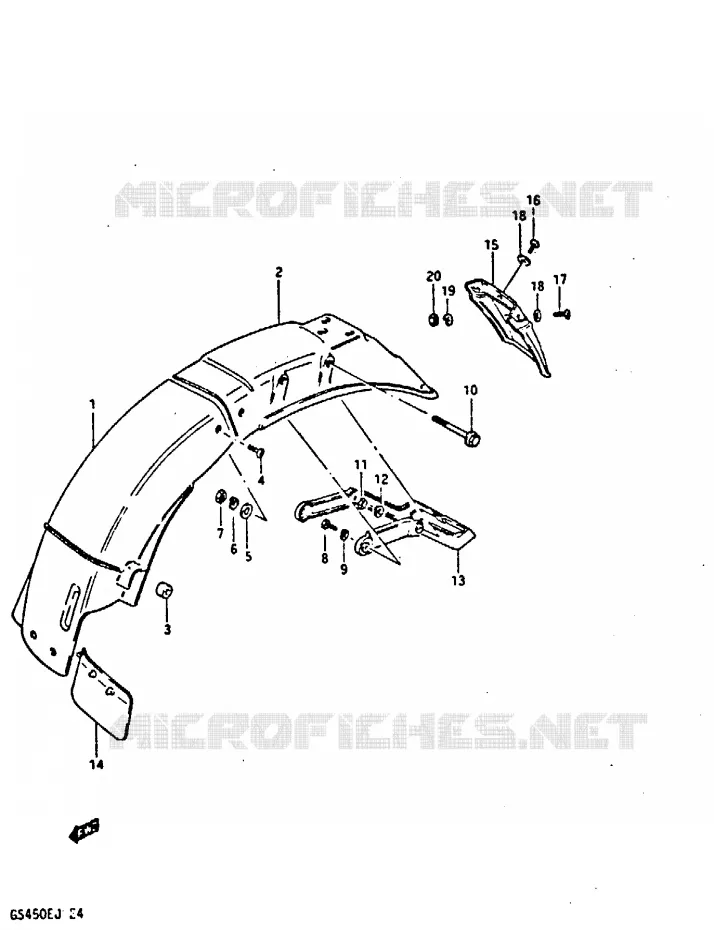 REAR FENDER Suzuki MOTO 450 GS-S 1987  GS450SH(E/F/G/H/J)