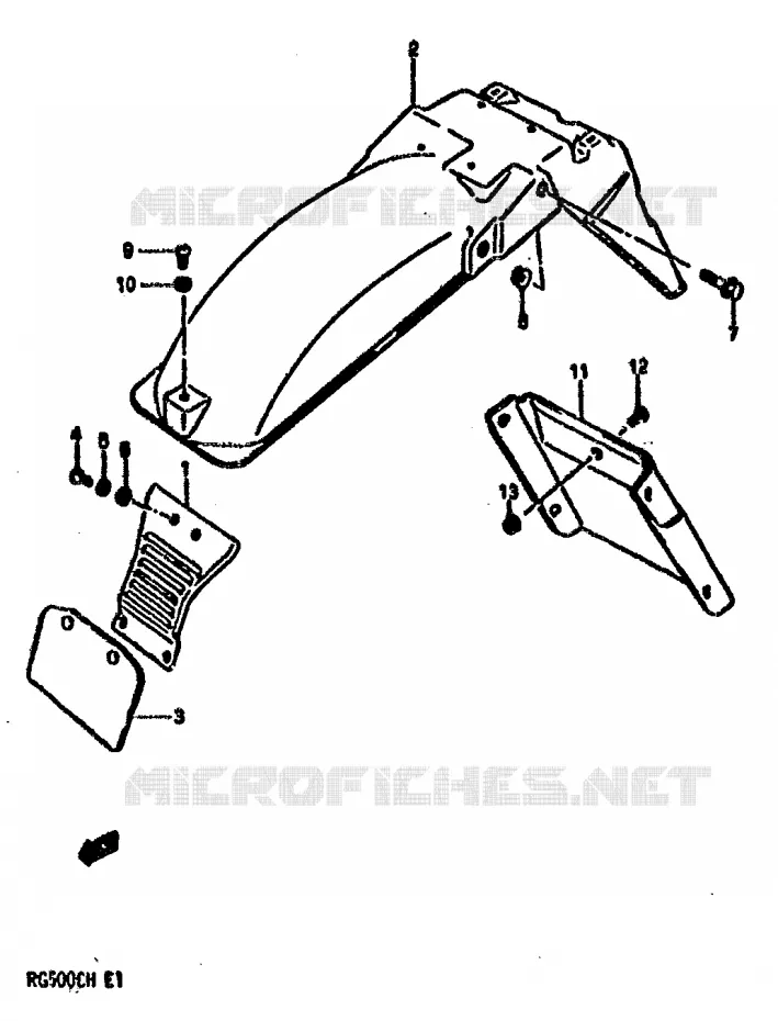 REAR FENDER Suzuki MOTO 500 RG 1986  RG500G(E1)