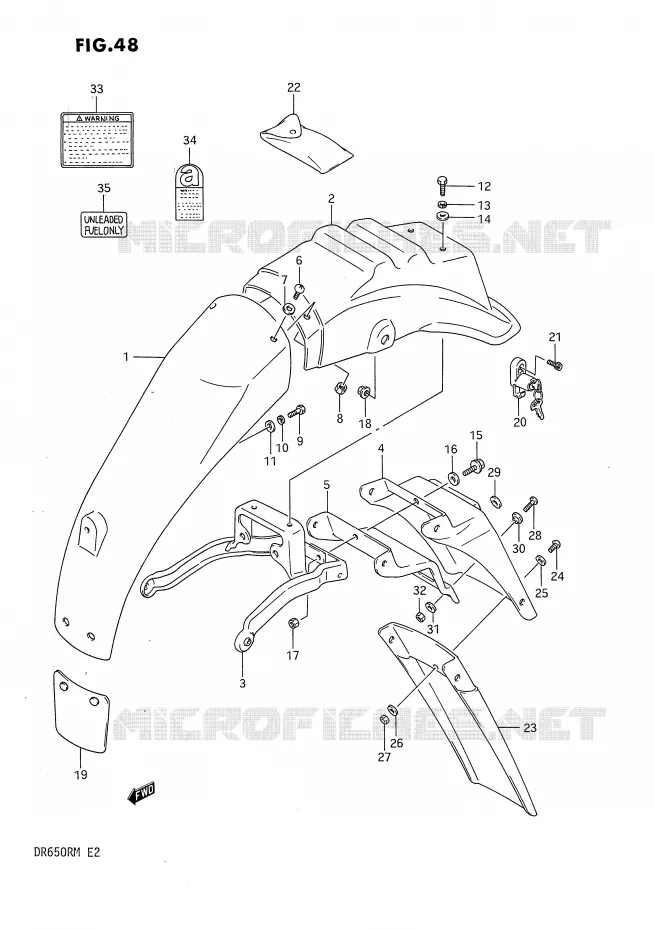 REAR FENDER Suzuki MOTO 650 DR 1991  DR650RUM(E2)