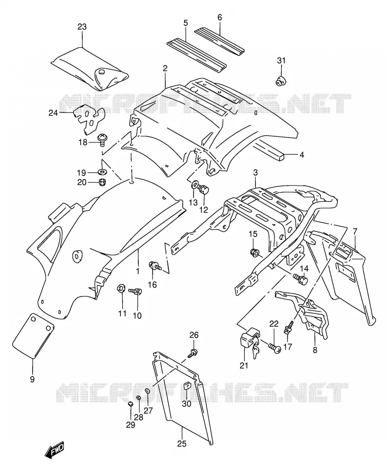 REAR FENDER Suzuki MOTO 650 DR 1994  DR650RER(E2)