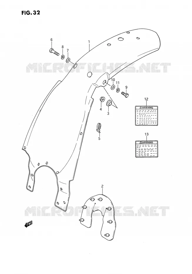 REAR FENDER Suzuki MOTO 80 DS 1990  DS80L(E3)