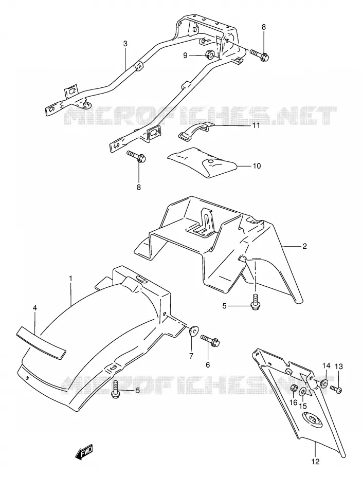 REAR FENDER Suzuki MOTO 800 DR 1997  DR800SUV