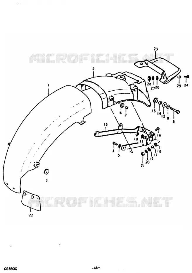 REAR FENDER Suzuki MOTO 850 GS 1986  GS850G