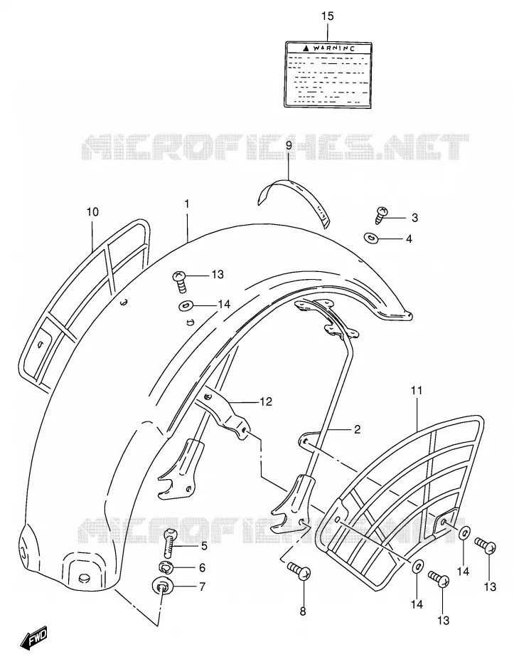 REAR FENDER Suzuki SCOOTER 50 FM 1991  FM50AM(E20)