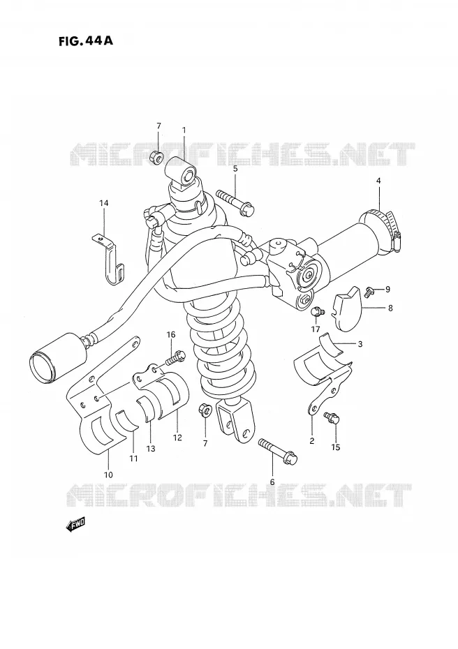 REAR SHOCK ABSORBER (DR350SHN/SHP/SHR) Suzuki MOTO 350 DR 1993  DR350SP/SHP(E2)