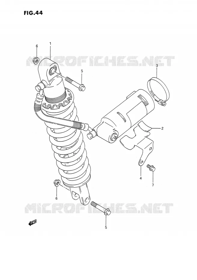 REAR SHOCK ABSORBER (DR350SL/SM/SN/SP/SR) Suzuki MOTO 350 DR 1993  DR350SHP(E2)
