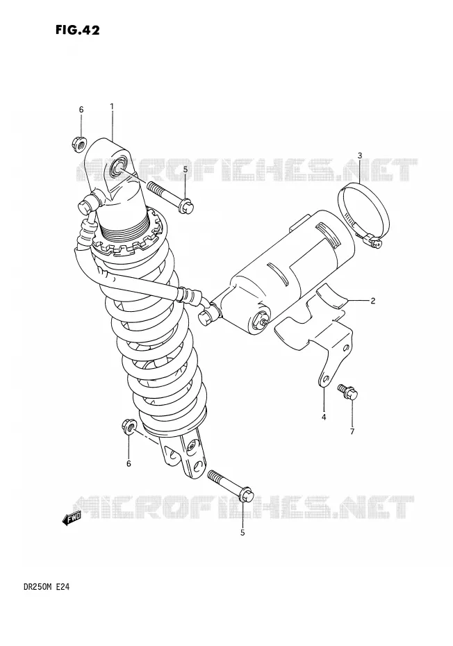 REAR SHOCK ABSORBER Suzuki MOTO 250 DR 1990  DR250L(E24)