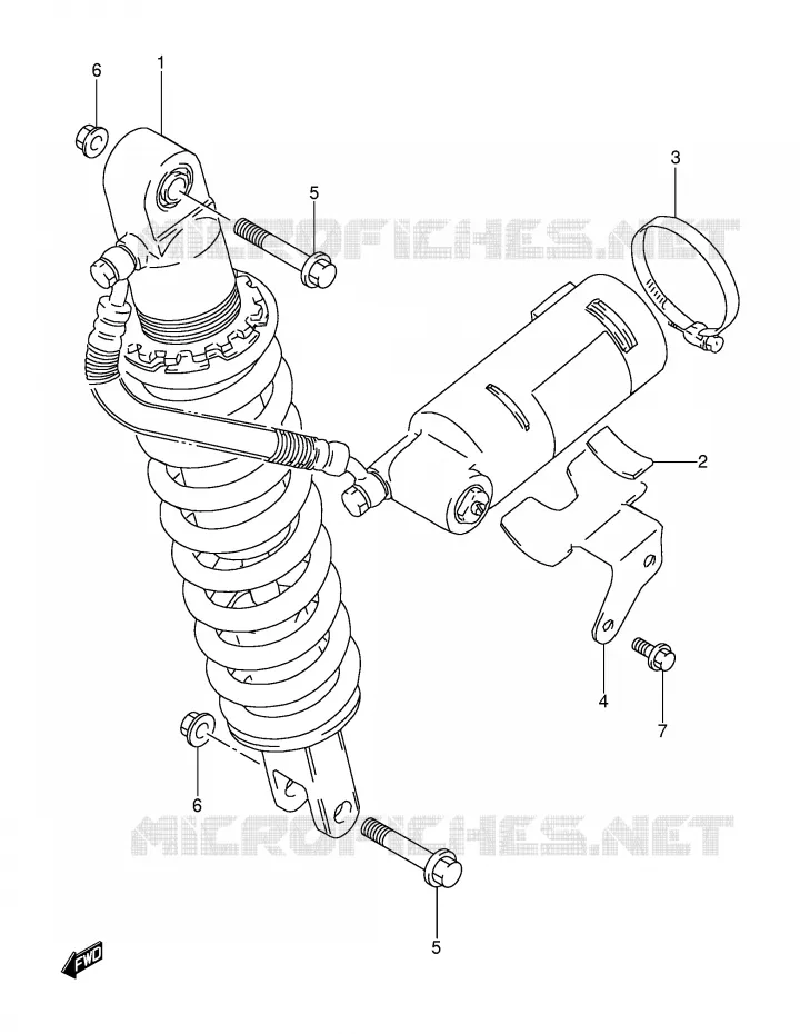 REAR SHOCK ABSORBER Suzuki MOTO 250 DR 1993  DR250SP(E24)